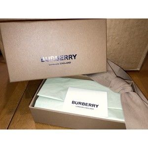 Burberry Brown Rectangle Gift Box 3.5" x 6" Ribbon Tissue Sticker Make Up